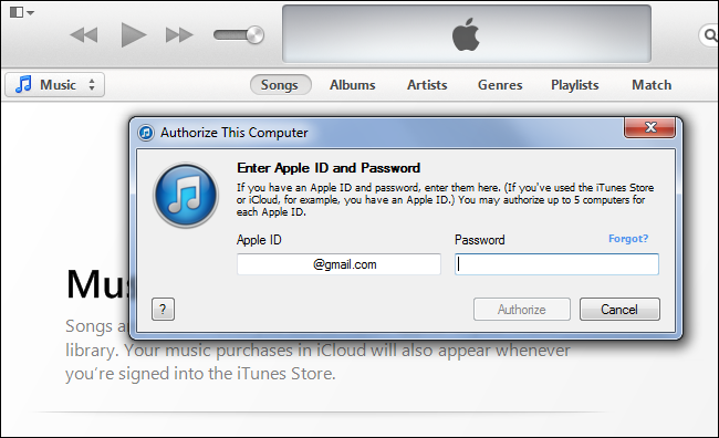 authorize computer for itunes mac
